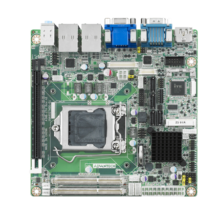CIRCUIT BOARD, miniITX LGA1150 VGA/LVDS/DP/HDMI/PCIe/2GbE,RoHS